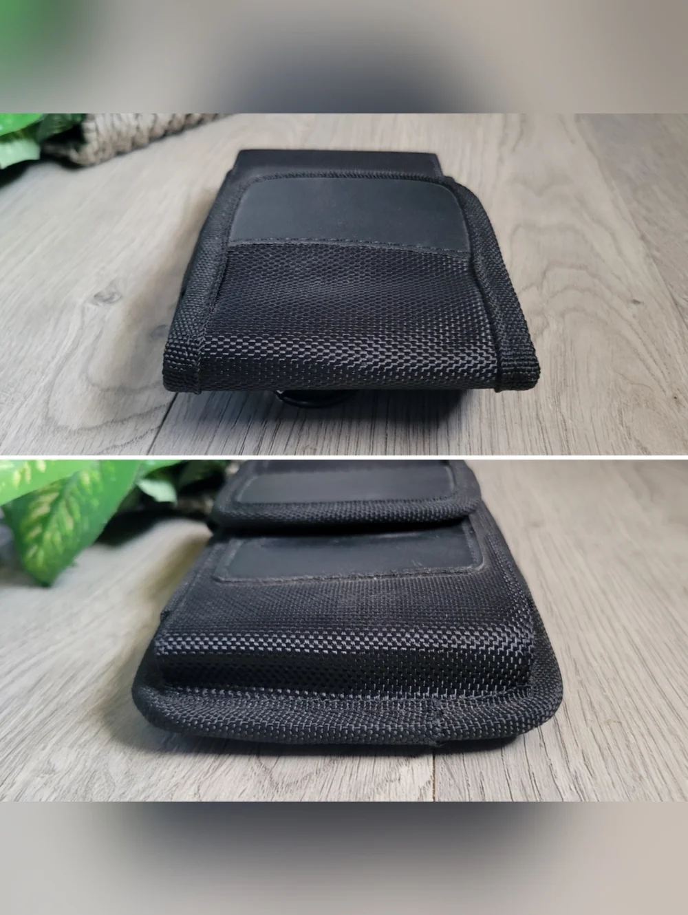 Black Clip-on Cellphone Carrier Holster with Belt Clip and Velcro Closure, 7